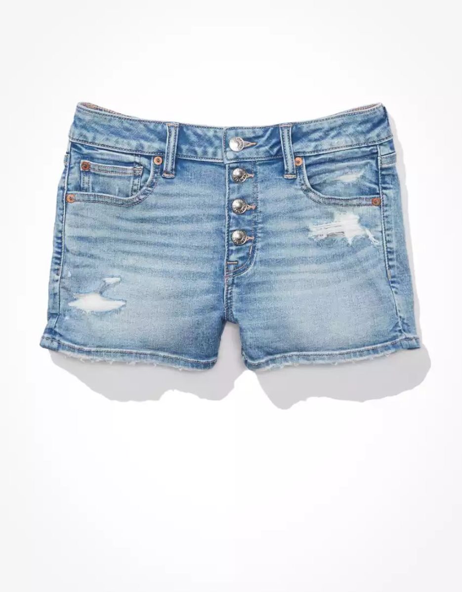 Shorts American Eagle AE Ne(x)t Level High-Waisted Denim Lavage Clair Femme | BSP-06390234